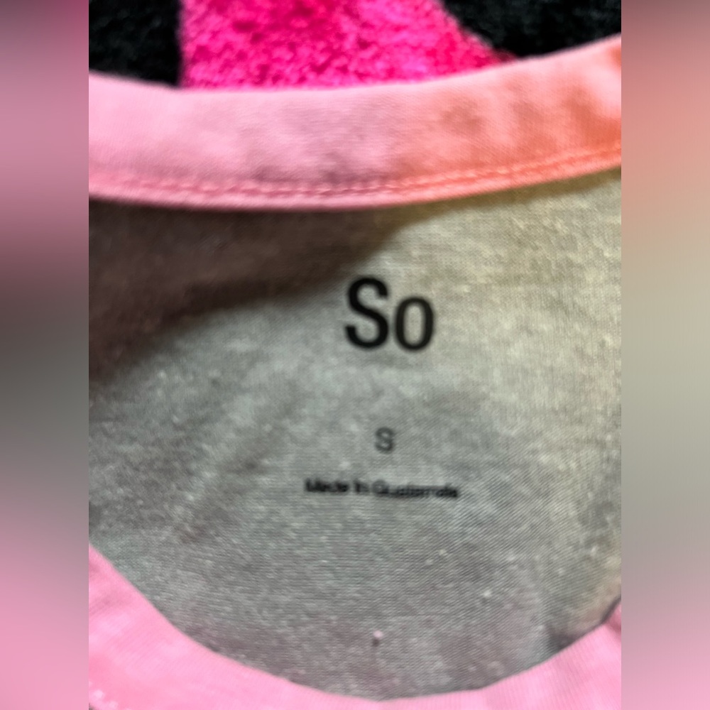 SO - Cropped Raglan Baseball-style Tee (Small) Baby Pink & Heather Grey (NWT) - Picture 2 of 5